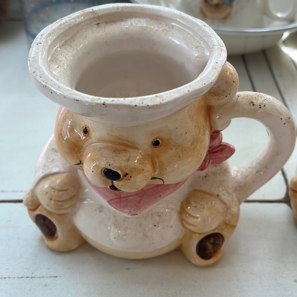 Novelty Bear Shaped Mug  - Ceramic Coffee Cup - Set of 4